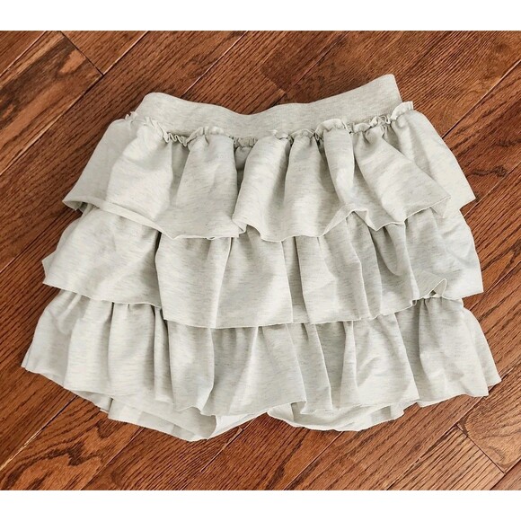 Ruffled Layered Skirt Gray Lined sz Small skort Fairycore Balletcore Y2K NEW - Picture 3 of 8